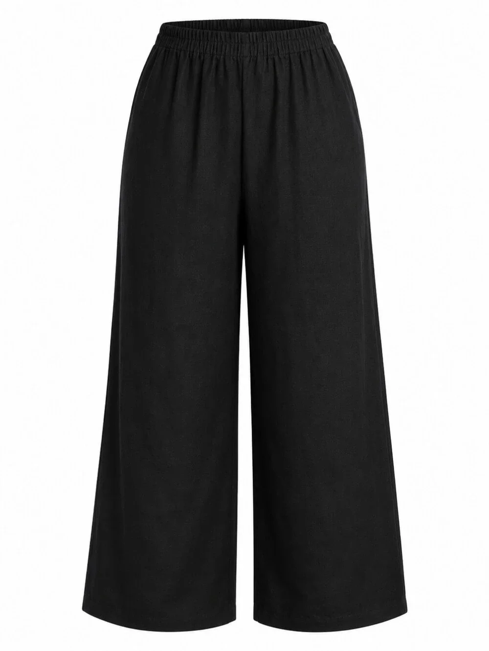 Quince 100% European Linen Wide Leg Pull On Pants Black XL Relaxed Coastal